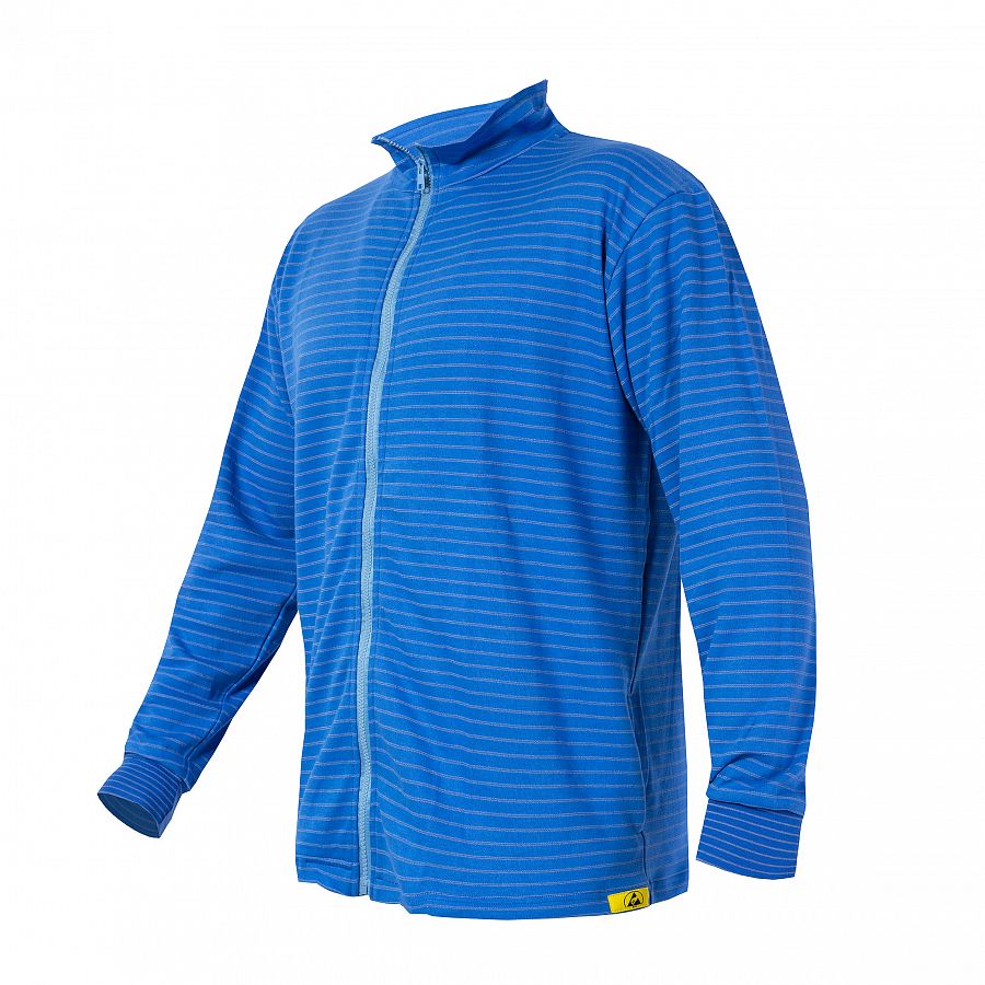Mikina PXT Antistatic wear stř. modrá rozepínací na zip, stojáček 290 g/m2